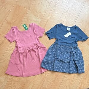 Baby Gap Toddler Girl Set of 2 Dresses, Pink & Navy w/dots Size 2T